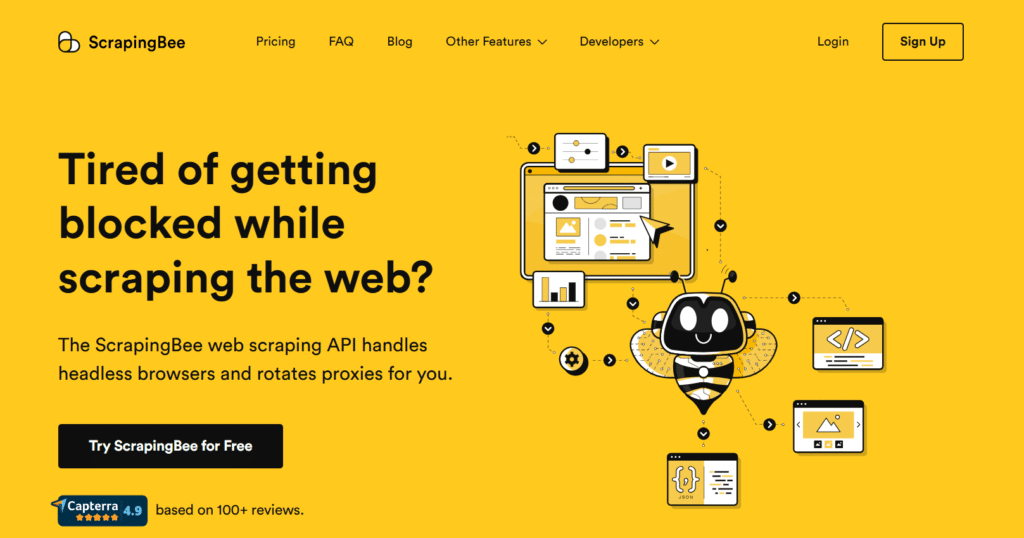 ScrapingBee website