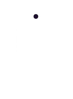 A geometric design with a dark circle at the intersection of several thin white lines that extend vertically and horizontally across a light background.
