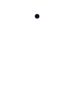 A small black circle is placed at the intersection of two crossing white lines, which are part of a larger grid against a transparent background.
